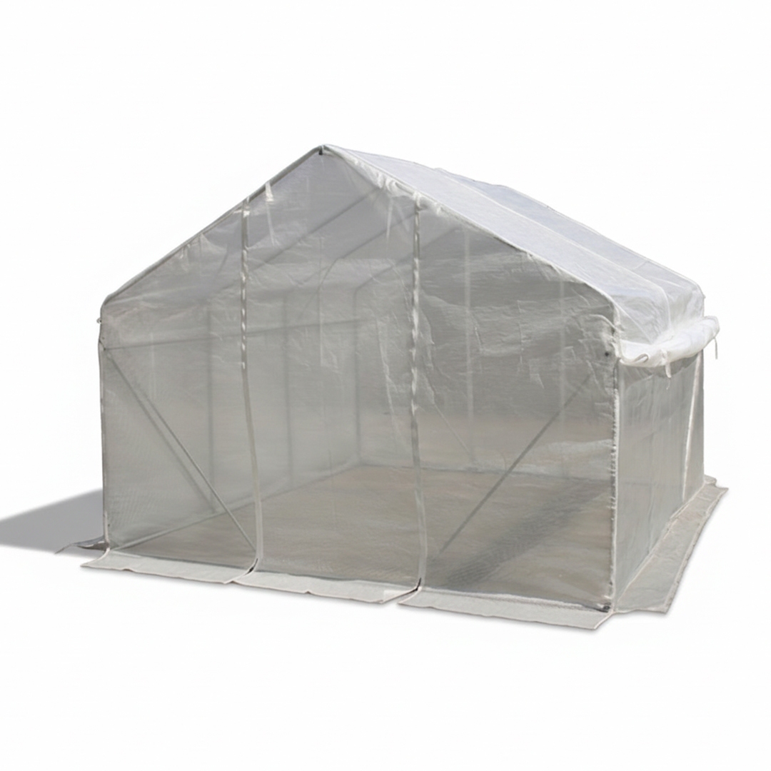 โรงเรือนปลูกพืชหลังคาทรงจั่ว รุ่น MS-GG33 (ขนาด 3.0*3.0*2.15 เมตร) สีขาว