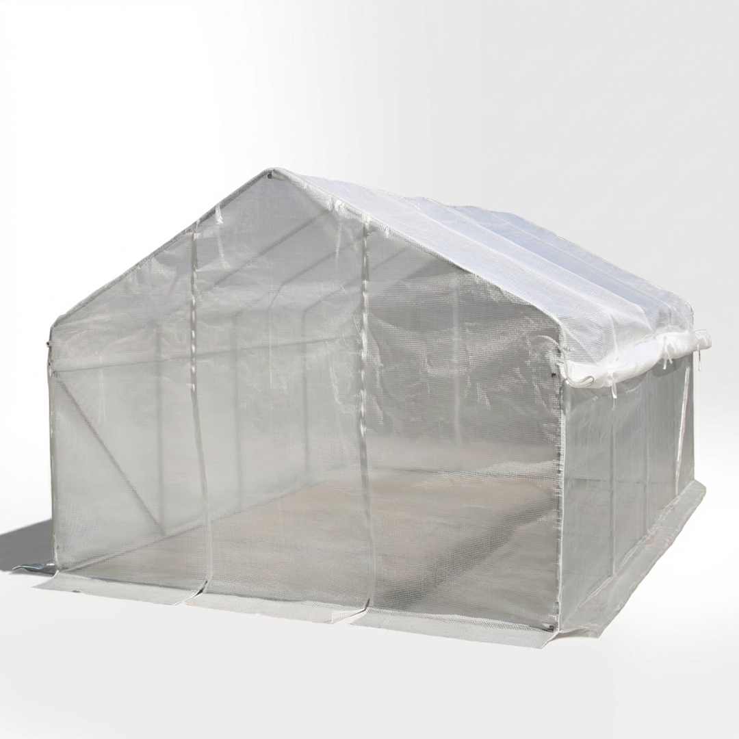 โรงเรือนปลูกพืชหลังคาทรงจั่ว รุ่น MS-GG34 (ขนาด 3.0*4.0*2.15 เมตร) สีขาว