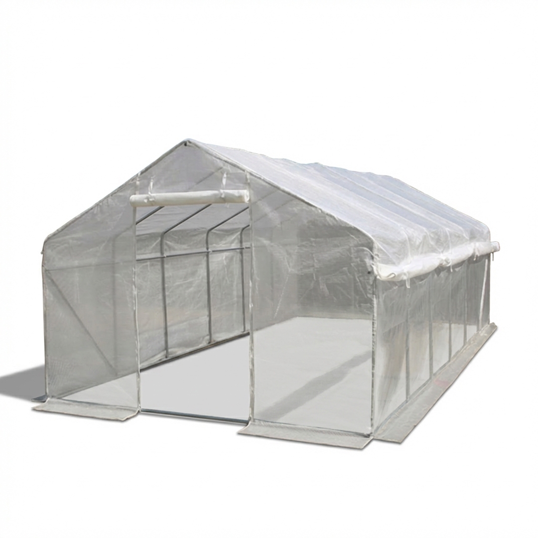 โรงเรือนปลูกพืชหลังคาทรงจั่ว รุ่น MS-GG36 (ขนาด 3.0*6.0*2.15 เมตร) สีขาว