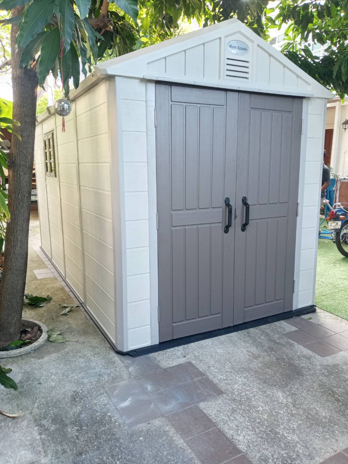 บ้านเก็บของกลางแจ้ง รุ่น MS-S004 (ขนาด 2.22*4.24*2.50 เมตร)