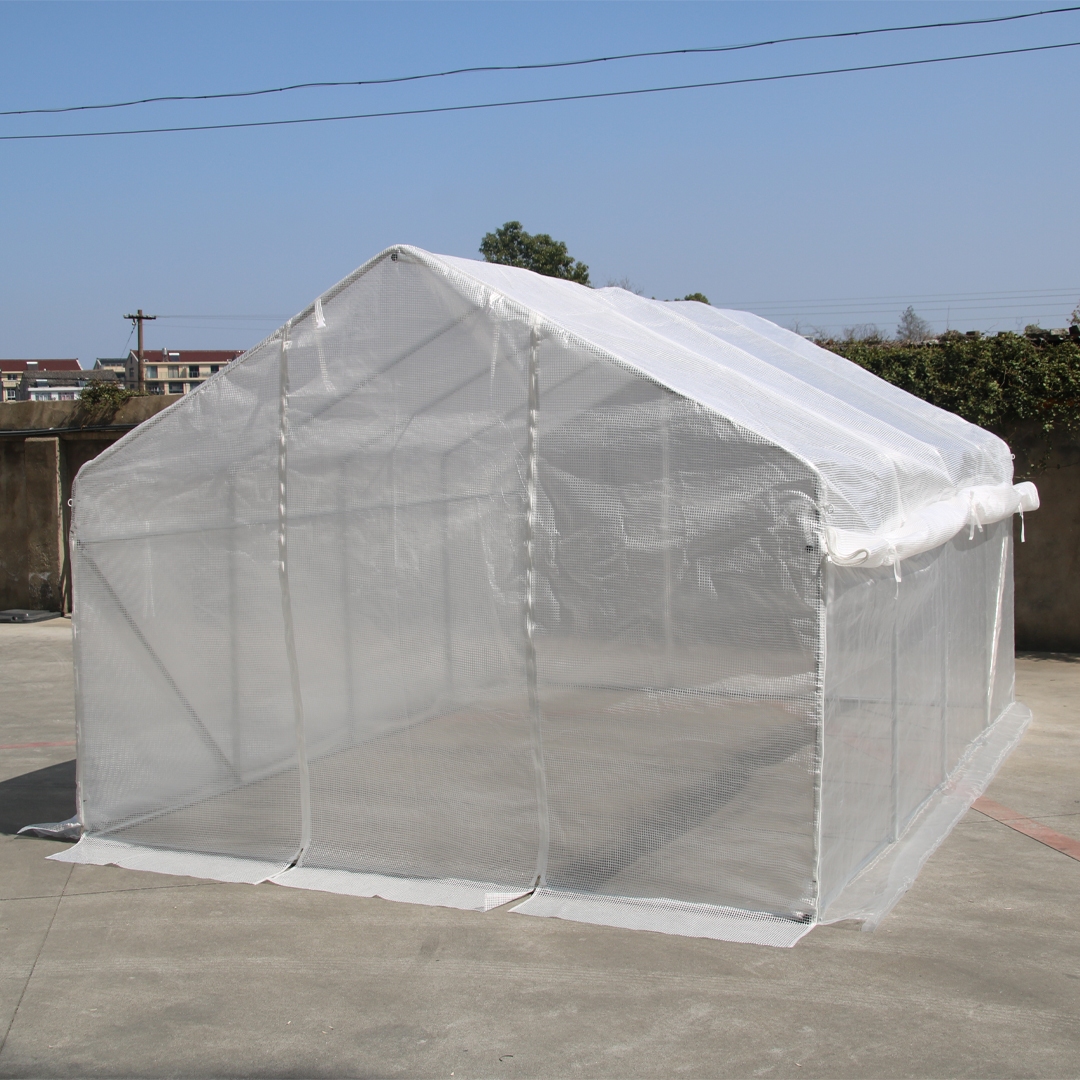 โรงเรือนปลูกพืชหลังคาทรงจั่ว รุ่น MS-GG34 (ขนาด 3.0*4.0*2.15 เมตร) สีขาว