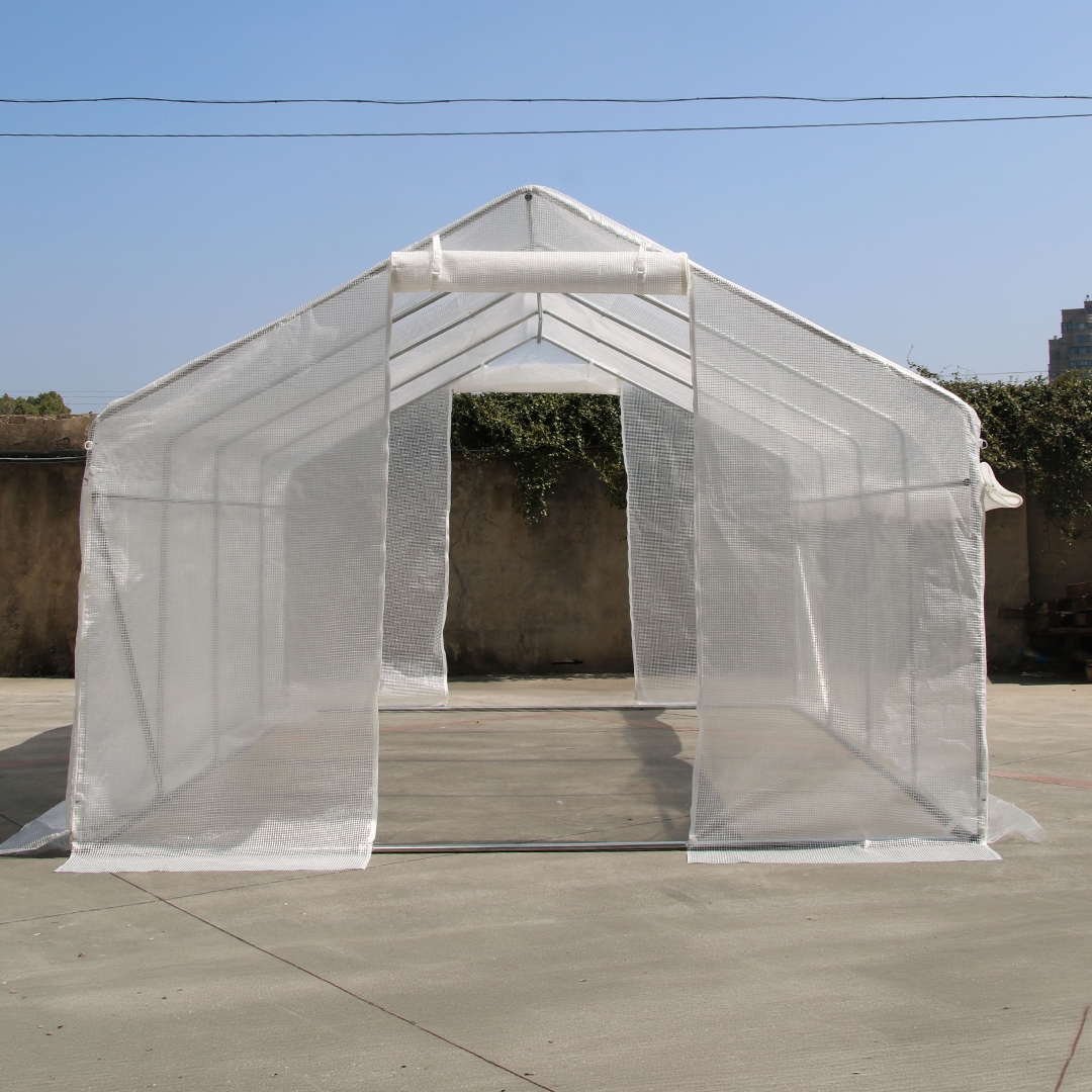 โรงเรือนปลูกพืชหลังคาทรงจั่ว รุ่น MS-GG33 (ขนาด 3.0*3.0*2.15 เมตร) สีขาว