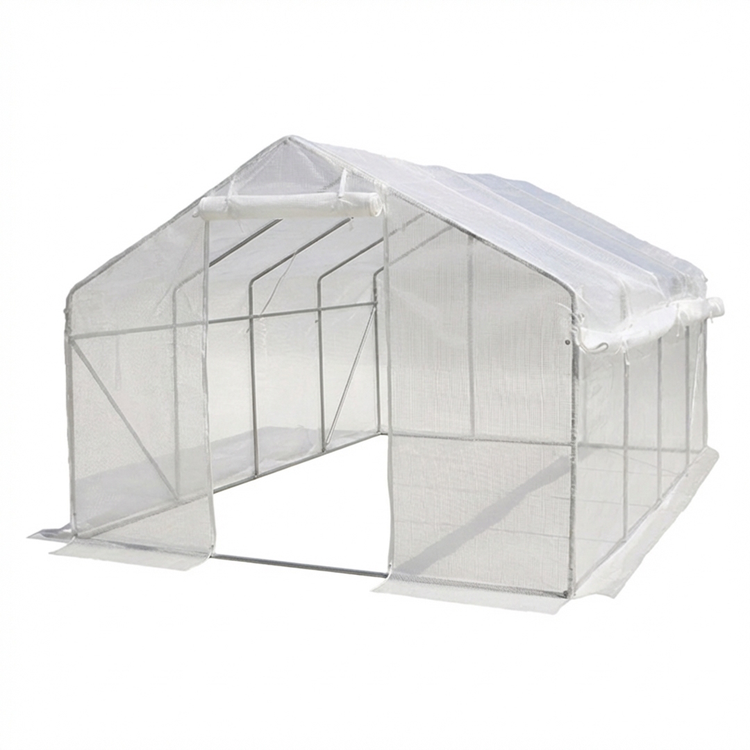 โรงเรือนปลูกพืชหลังคาทรงจั่ว รุ่น MS-GG34 (ขนาด 3.0*4.0*2.15 เมตร) สีขาว