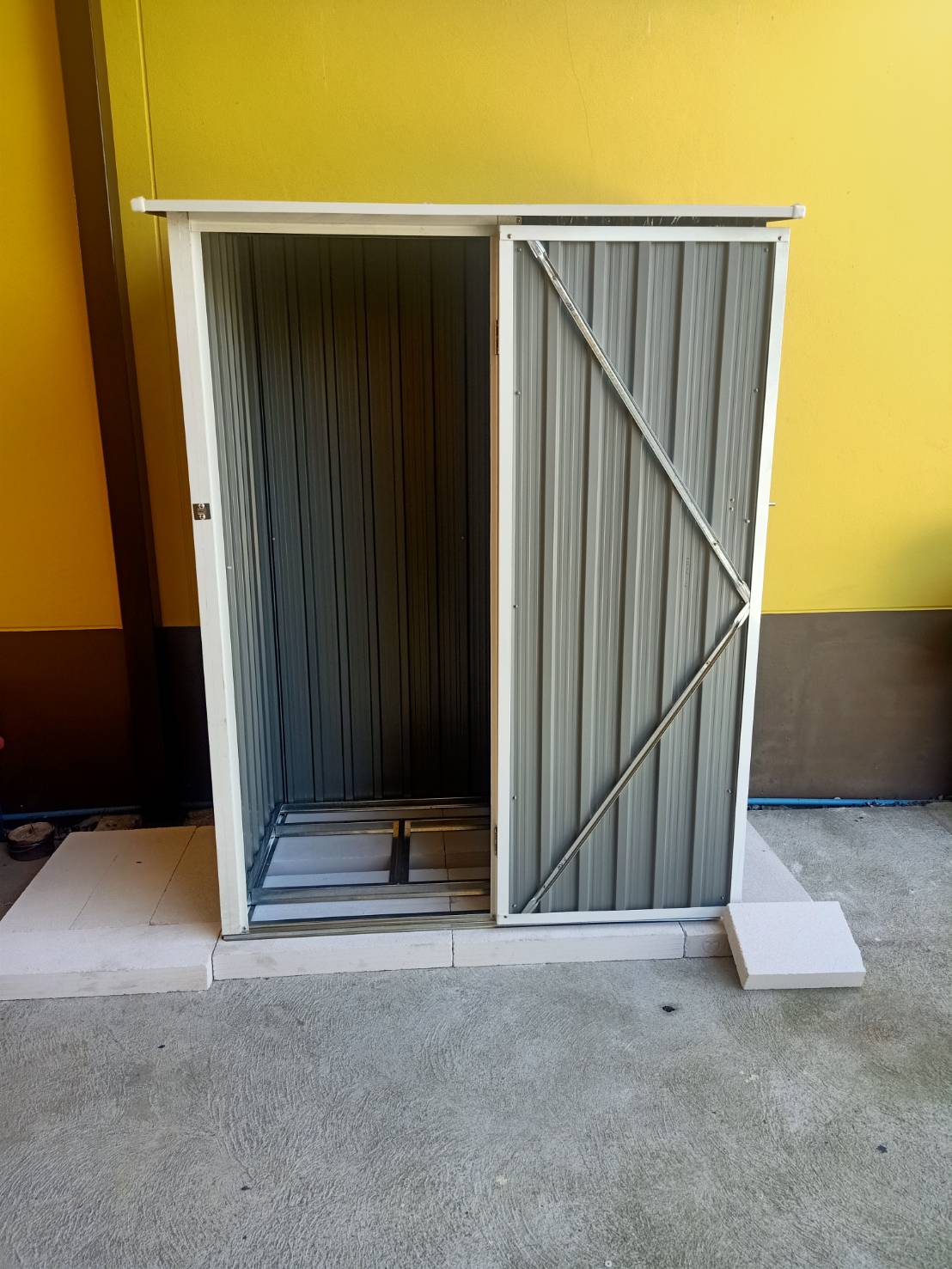 บ้านเก็บของ METAL SHEET รุ่น MS-PX001 (ขนาด 1.43*0.89*1.86 เมตร) ไม่มีพื้นภายใน
