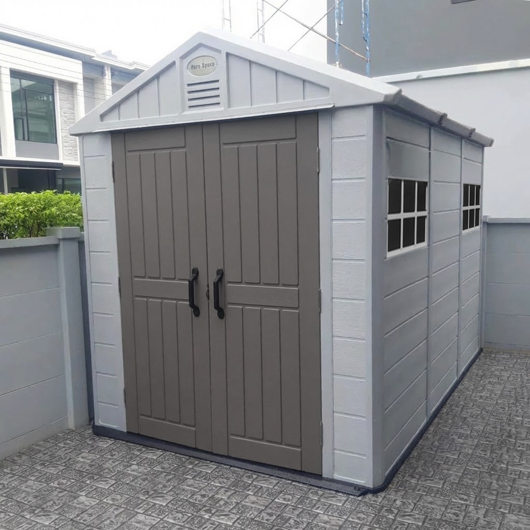บ้านเก็บของกลางแจ้ง รุ่น MS-S003 (ขนาด 2.22*3.24*2.50 เมตร)